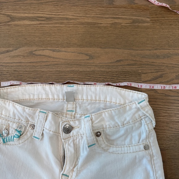 Very Unique Miss Me straight leg Off White/teal jeans size 28 - Picture 6 of 7